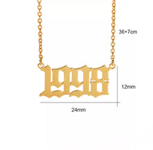 Load image into Gallery viewer, Birth year necklace